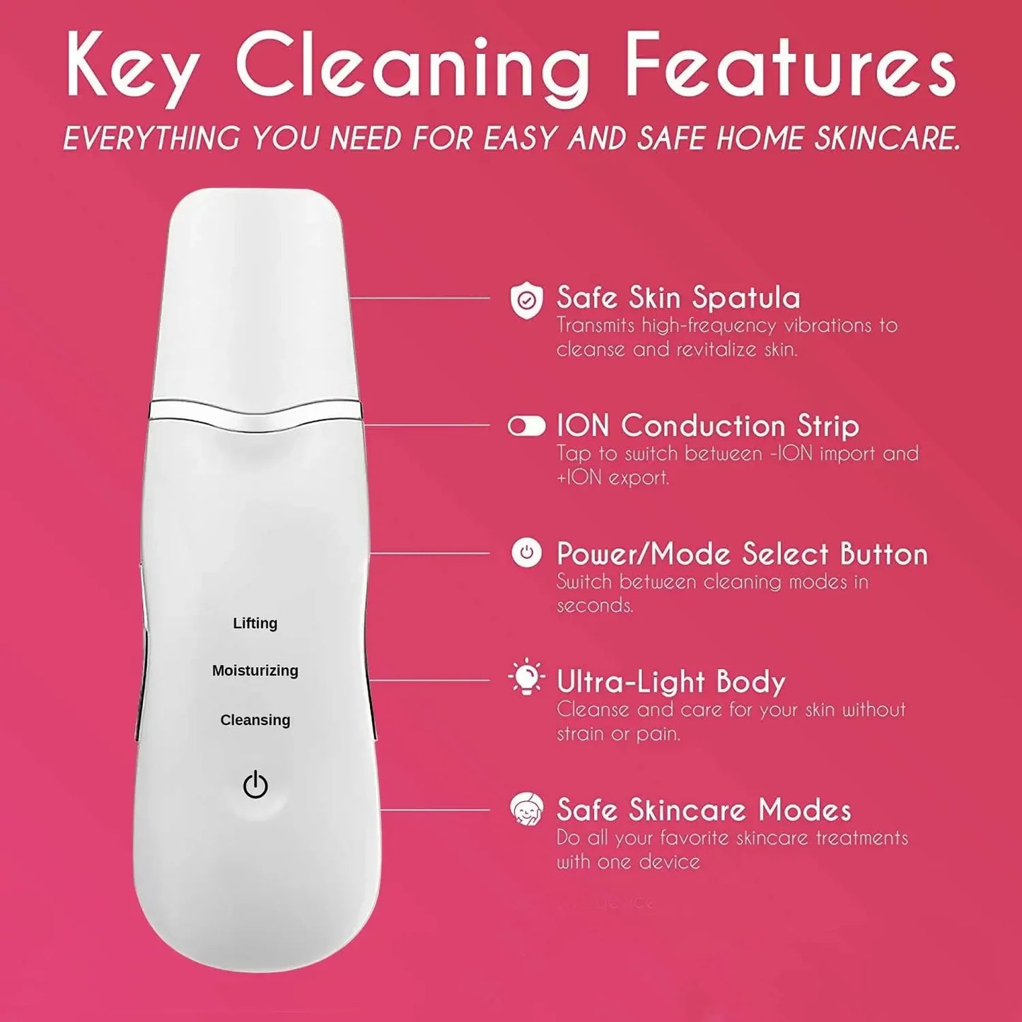 Ultrasonic Skin Scrubber – Deep Facial Cleanser