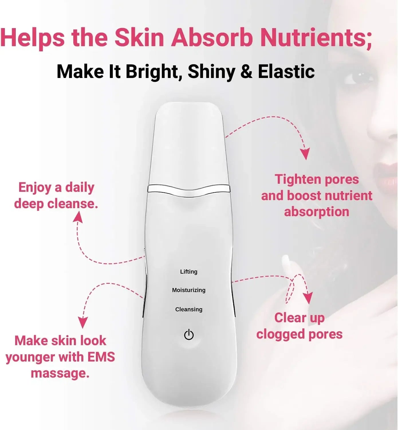 Ultrasonic Skin Scrubber – Deep Facial Cleanser