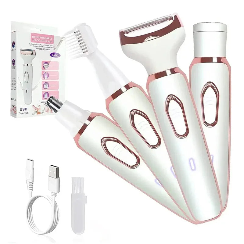 Painless 4-in-1 Trimmer – Bikini, Eyebrow & Nose
